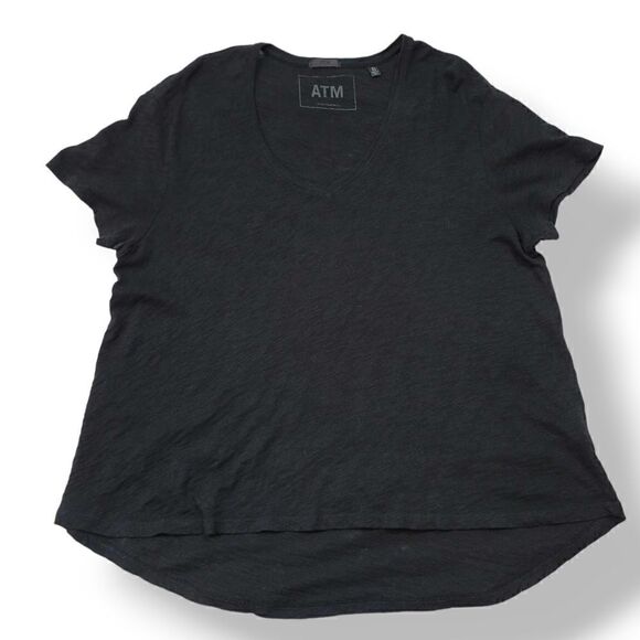 ATM Slub Jersey Boyfriend V-Neck Tee in Black Size M/L - Picture 8 of 14